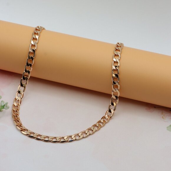 Chunky Rose Gold Cuban Link Chain Necklace, XPNL0245 - Picture 7 of 13